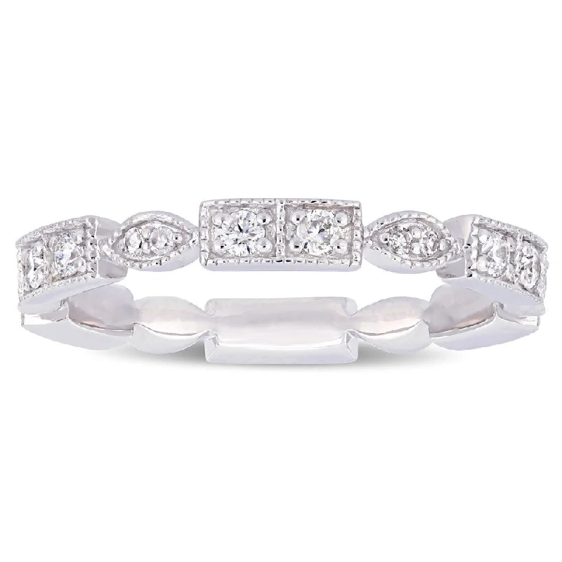 Halo - Style Diamond Rings with Smaller Accent DiamondsMiadora 10k White Gold 1/3ct TDW Diamond Stackable Eternity Band