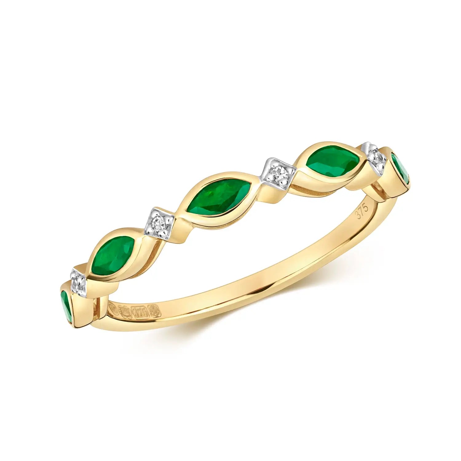 Sapphire Gemstone Rings in a Cathedral SettingEmerald & Diamond Solid Gold Ring