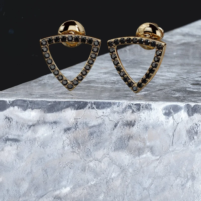 Vintage - Inspired Diamond Rings with Filigree WorkPlaya Negra Natura Black Diamonds Yellow Gold Unique Earrings