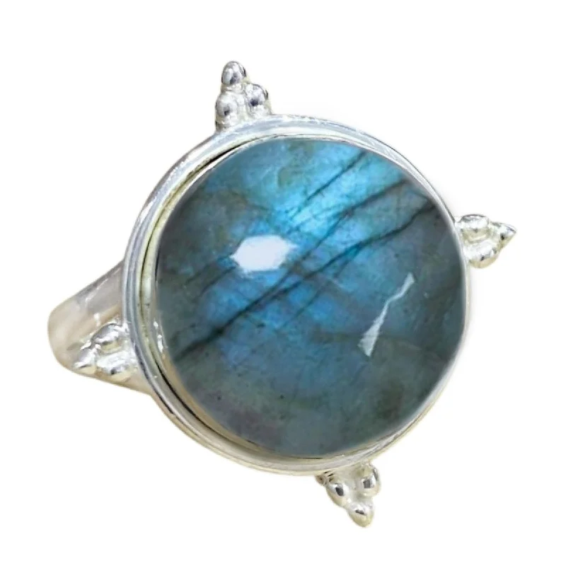 Multi - Gemstone Rings with a Rainbow of ColorsLaihas Zahli Round Labradorite Ring
