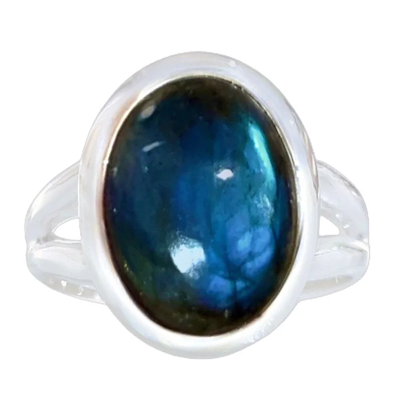 Multi - Gemstone Rings with a Rainbow of ColorsLaihas Classic Chic Oval Labradorite Ring