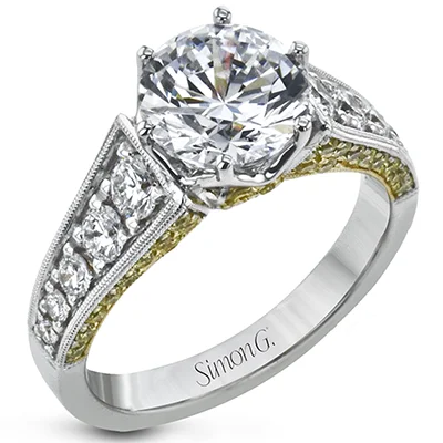 Vintage - Inspired Diamond Rings with Filigree WorkEngagement Ring in 18k Gold with Diamonds