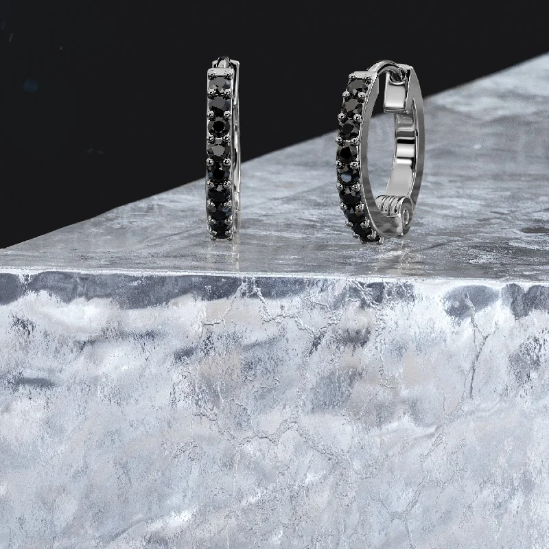 Vintage - Inspired Diamond Rings with Filigree WorkUnique Natural Black Diamonds White Gold Alternative Earrings