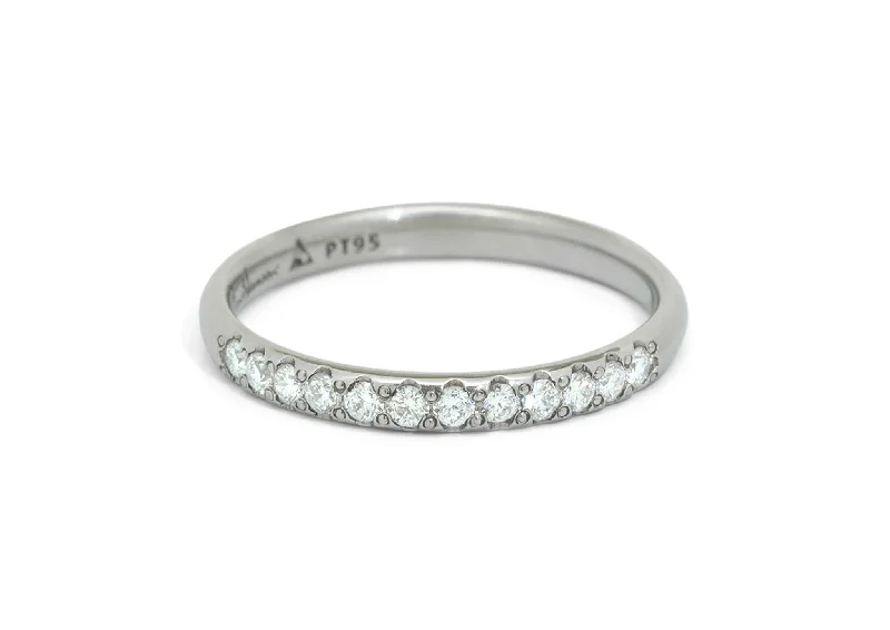 Three - Stone Diamond Rings with Princess - Cut DiamondsPave Diamond Wedding Band, White Gold & Platinum