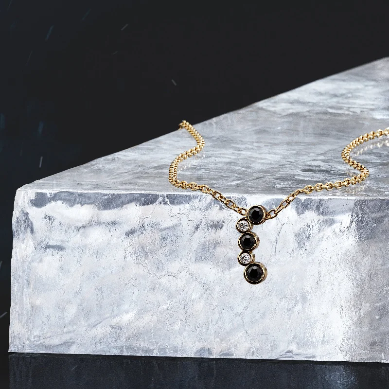 Vintage - Inspired Diamond Rings with Filigree WorkBlack Energy Natural Black Diamond Alternative Pendant with a Yellow Necklace