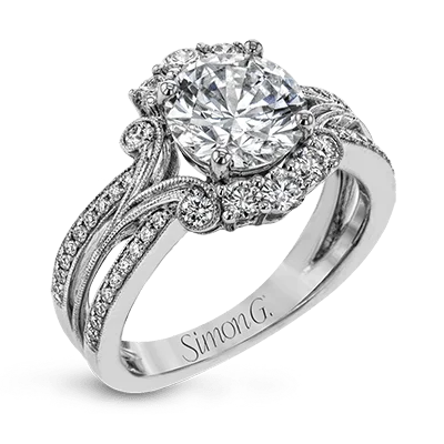 Vintage - Inspired Diamond Rings with Filigree WorkEngagement Ring in 18k Gold with Diamonds