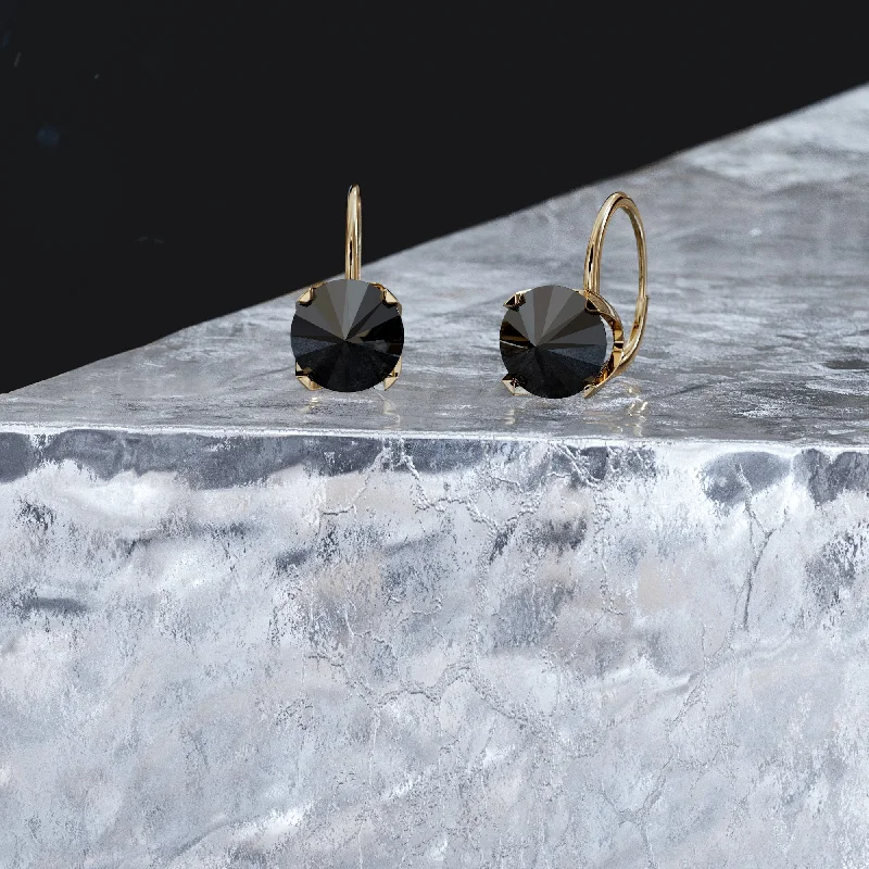 Custom - Designed Diamond Rings to Reflect Your PersonalityCrescent Natural Black Diamonds Yellow Gold Alternative Earrings