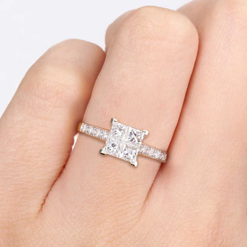 Vintage - Inspired Diamond Rings with Filigree WorkMiadora 5/8ct TDW Diamond Square Ring in 10k Yellow Gold