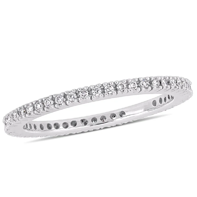 Three - Stone Diamond Rings with Princess - Cut DiamondsMiadora 14k White Gold 1/3ct TDW Diamond Full-Eternity Band