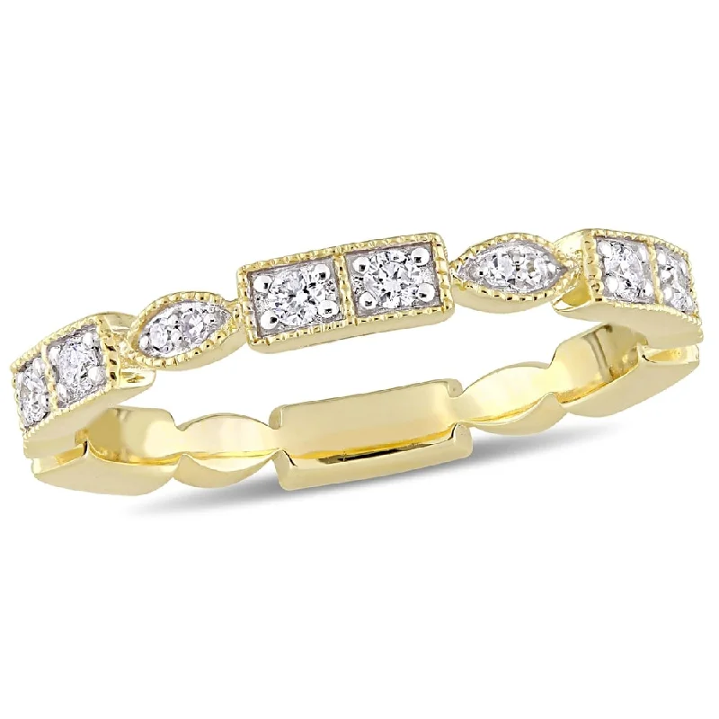Vintage - Inspired Diamond Rings with Filigree WorkMiadora 10k Yellow Gold 1/3ct TDW Diamond Stackable Eternity Band