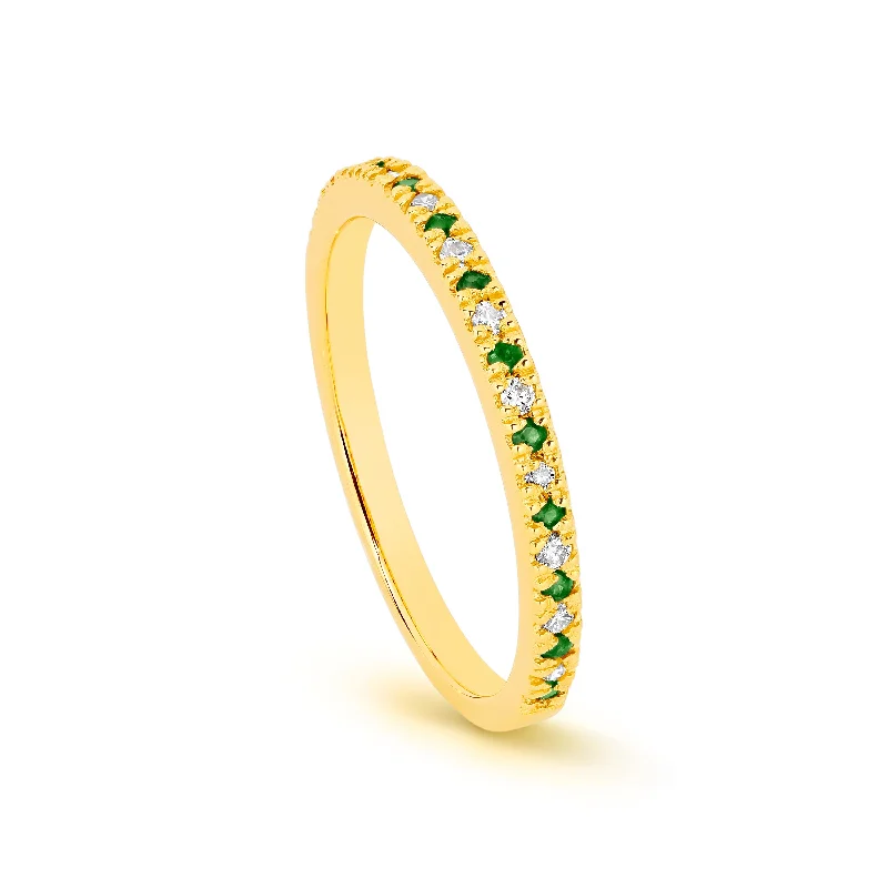 Vintage - Inspired Diamond Rings with Filigree Work9K YG EMERALD DIAMOND RING