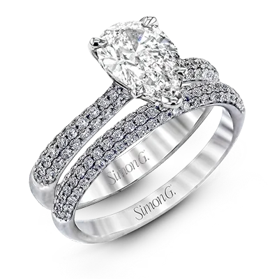 Vintage - Inspired Diamond Rings with Filigree WorkWedding Set in 18k Gold with Diamonds