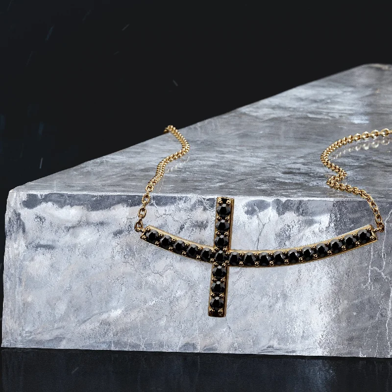 Vintage - Inspired Diamond Rings with Filigree WorkMoon Shadow Natural Black Diamond Alternative Pendant with a Yellow Necklace