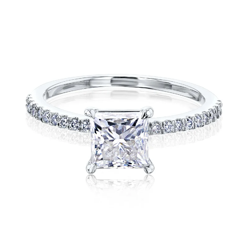 0.9ct Princess Petite Ring