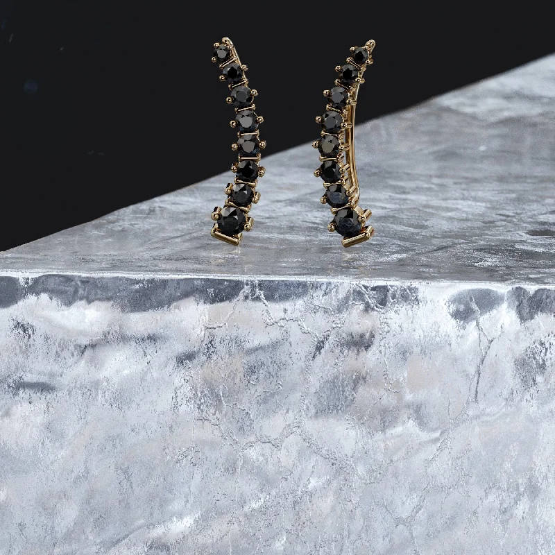 Solitaire Diamond Rings in Platinum SettingsMelanistic Natura Black Diamonds Yellow Gold Alternative Earrings
