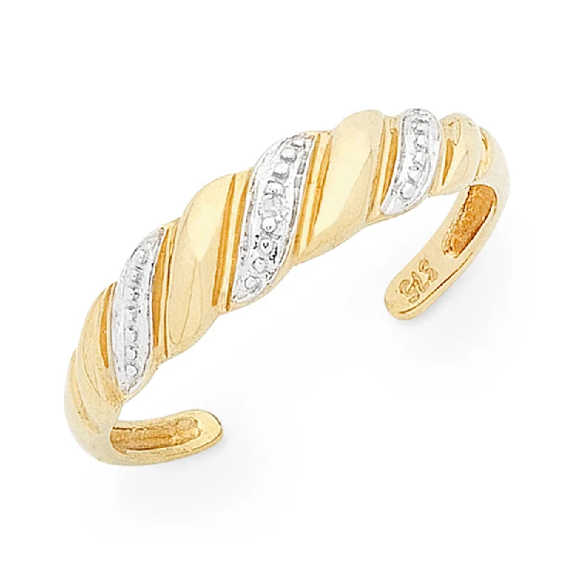 Halo - Style Diamond Rings with Smaller Accent Diamonds9K YELLOW GOLD DIAMOND RING (TOE RING)