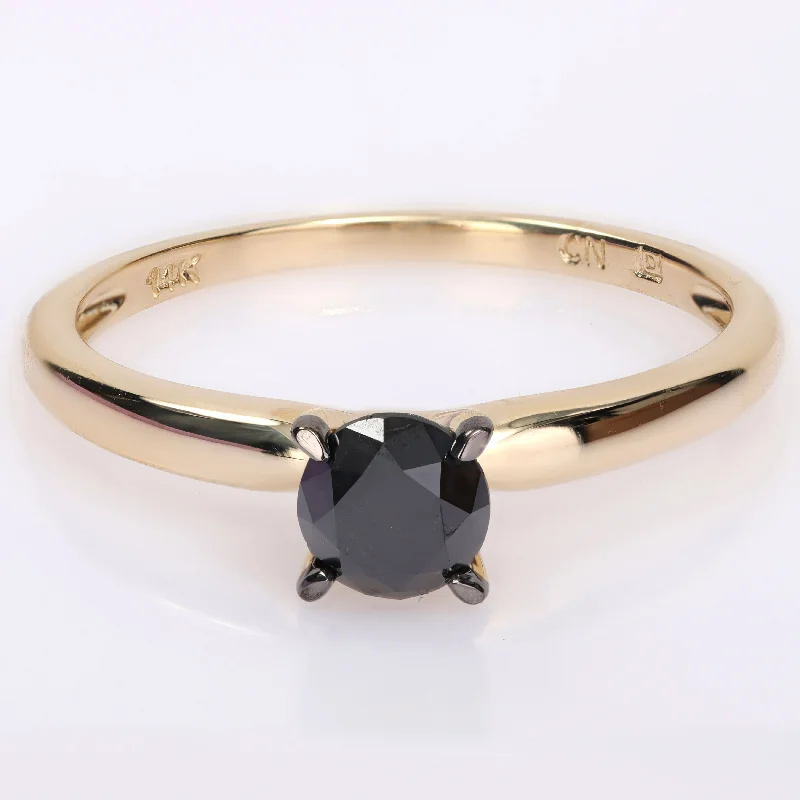 Solitaire Diamond Rings in Platinum SettingsMiadora 3/4ct TDW Black Diamond Solitaire Engagement Ring in 14k Yellow Gold