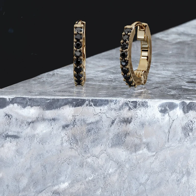 Custom - Designed Diamond Rings to Reflect Your PersonalityFriesian Natural Black Diamonds Yellow Gold Unique Earrings