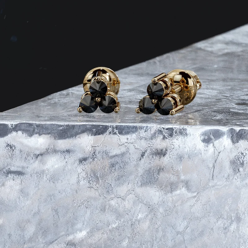 Vintage - Inspired Diamond Rings with Filigree WorkCatwoman Natura Black Diamonds Yellow Gold Alternative Earrings