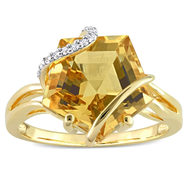 Custom - Designed Diamond Rings to Reflect Your PersonalityMiadora Fancy-cut Citrine & Diamond Accent Swirl Cocktail Ring in Yellow Plated Sterling Silver