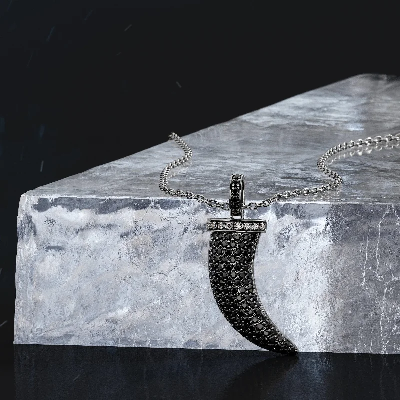 Custom - Designed Diamond Rings to Reflect Your PersonalityLunar Eclipse Natural Black Diamond Alternative Pendant with a White Necklace