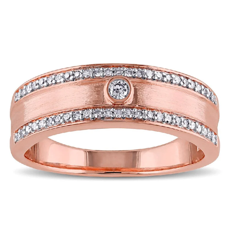 Custom - Designed Diamond Rings to Reflect Your PersonalityMiadora 10k Rose Gold 1/5ct TDW Bezel Diamond Band - White