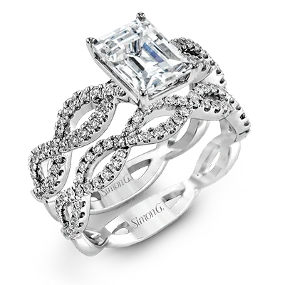 Vintage - Inspired Diamond Rings with Filigree WorkWedding Set in 18k Gold with Diamonds