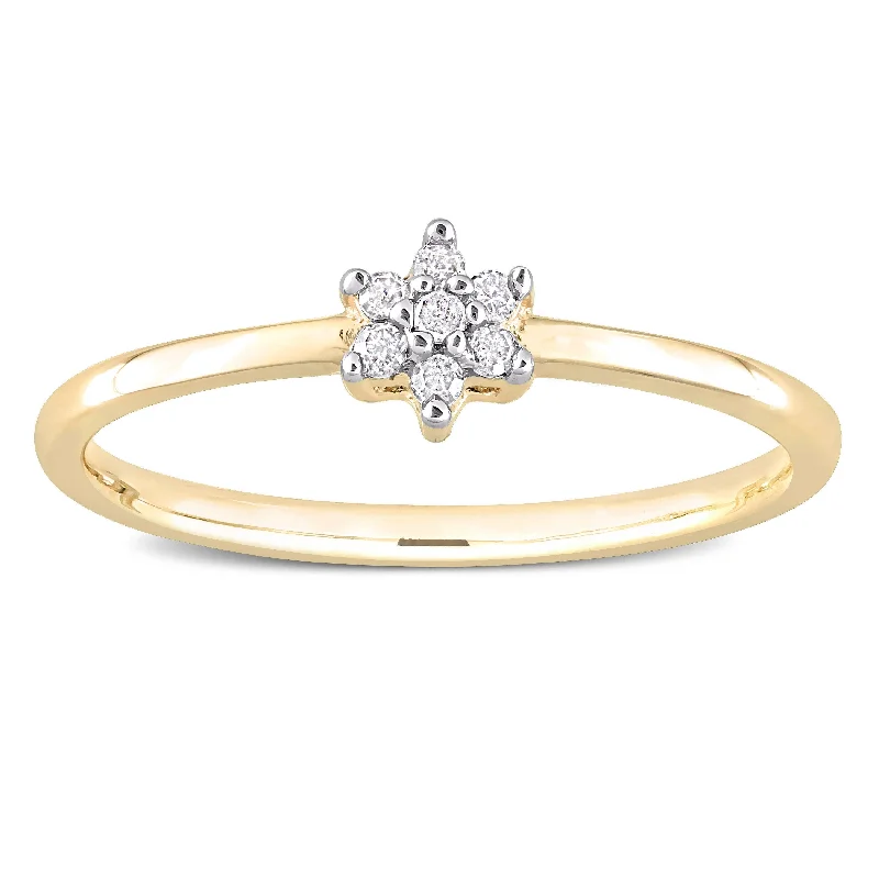 Three - Stone Diamond Rings with Princess - Cut DiamondsMiadora Diamond Accent Stacking Semi-eternity Ring in Yellow Plated Sterling Silver