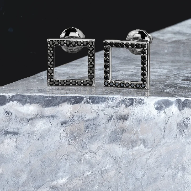 Three - Stone Diamond Rings with Princess - Cut DiamondsInk Natura Black Diamonds White Gold Unique Earrings
