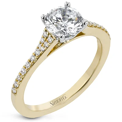 Halo - Style Diamond Rings with Smaller Accent DiamondsEngagement Ring in 18k Gold with Diamonds
