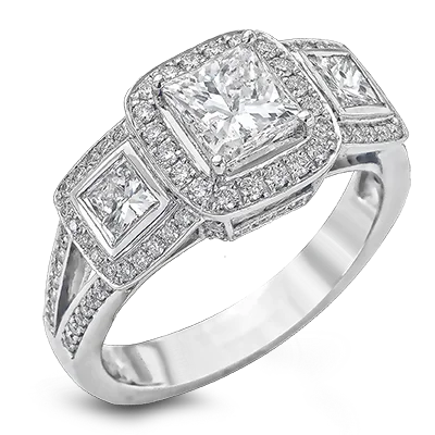 Vintage - Inspired Diamond Rings with Filigree WorkEngagement Ring in 18k Gold with Diamonds