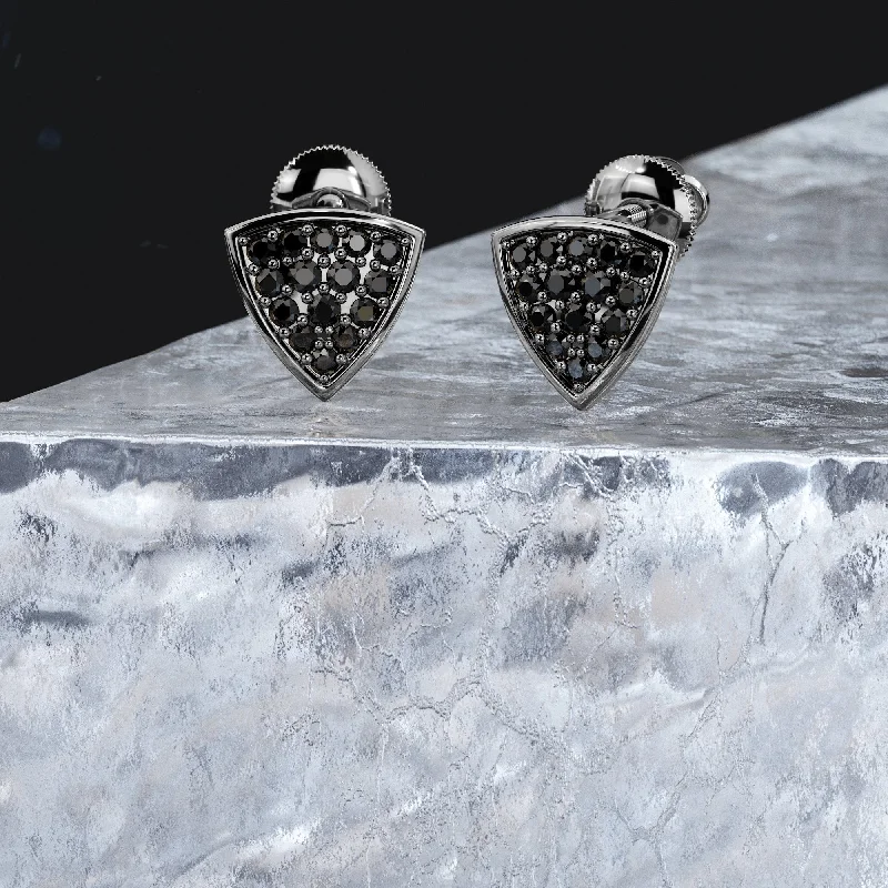 Solitaire Diamond Rings in Platinum SettingsAngus Natural Black Diamonds White Gold Unique Earrings