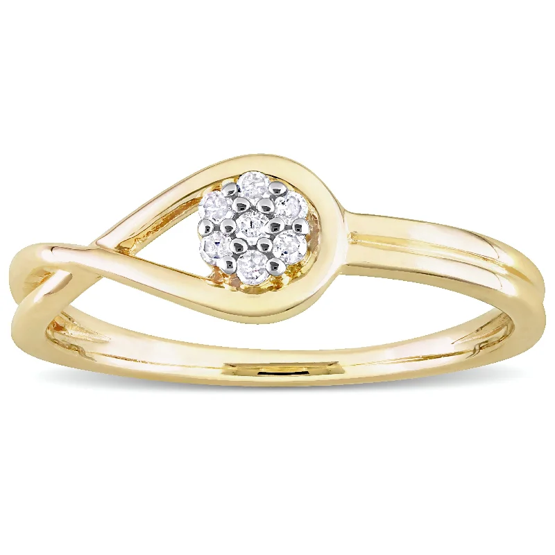 Halo - Style Diamond Rings with Smaller Accent DiamondsMiadora Diamond Accent Infinity Promise Ring in Yellow Plated Sterling Silver