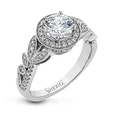 Vintage - Inspired Diamond Rings with Filigree WorkEngagement Ring in 18k Gold with Diamonds