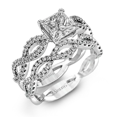 Vintage - Inspired Diamond Rings with Filigree WorkWedding Set in 18k Gold with Diamonds