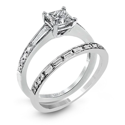 Vintage - Inspired Diamond Rings with Filigree WorkWedding Set in 18k Gold with Diamonds