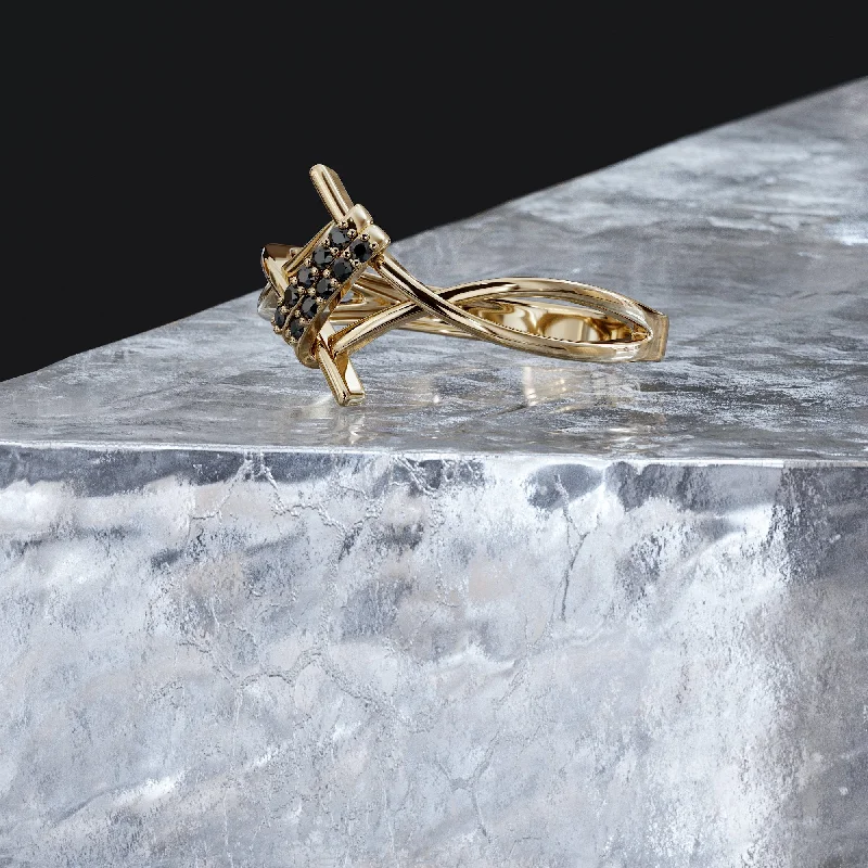 Custom - Designed Diamond Rings to Reflect Your PersonalityGhost of Jupiter Barbed Natural Black Diamond Ring