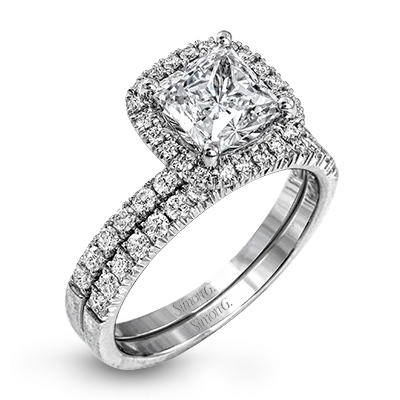 Vintage - Inspired Diamond Rings with Filigree WorkWedding Set in 18k Gold with Diamonds
