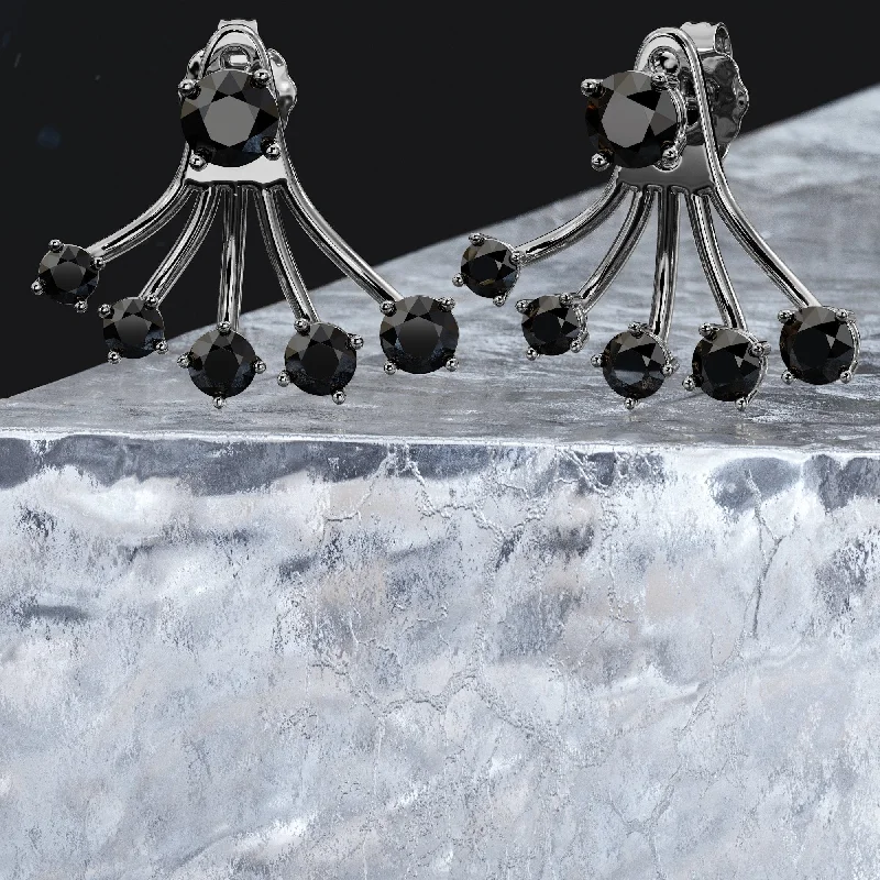 Vintage - Inspired Diamond Rings with Filigree WorkBlackbird Natura Black Diamonds White Gold Alternative Earrings