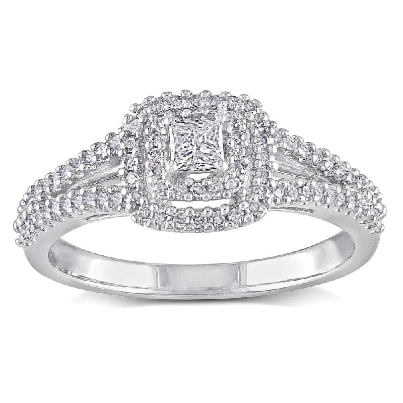 Vintage - Inspired Diamond Rings with Filigree WorkMiadora Sterling Silver 2/5ct TDW Diamond Engagement Ring