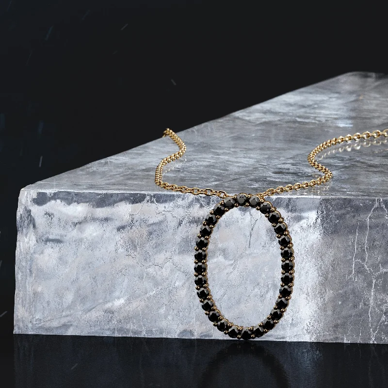 Vintage - Inspired Diamond Rings with Filigree WorkNova Natural Black Diamond Alternative Pendant with a Yellow Necklace