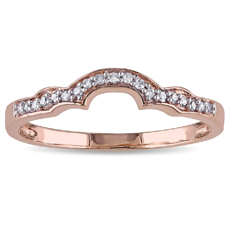 Solitaire Diamond Rings in Platinum SettingsMiadora 10k Rose Gold and 1/10ct TDW Diamond Anniversary-style Stackable Wedding Band - White
