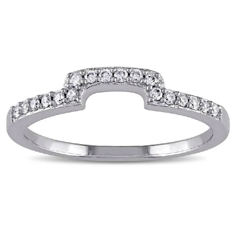 Three - Stone Diamond Rings with Princess - Cut DiamondsMiadora 10k White Gold 1/6ct TDW Diamond Contour Wedding Band (G-H, I1-I2)