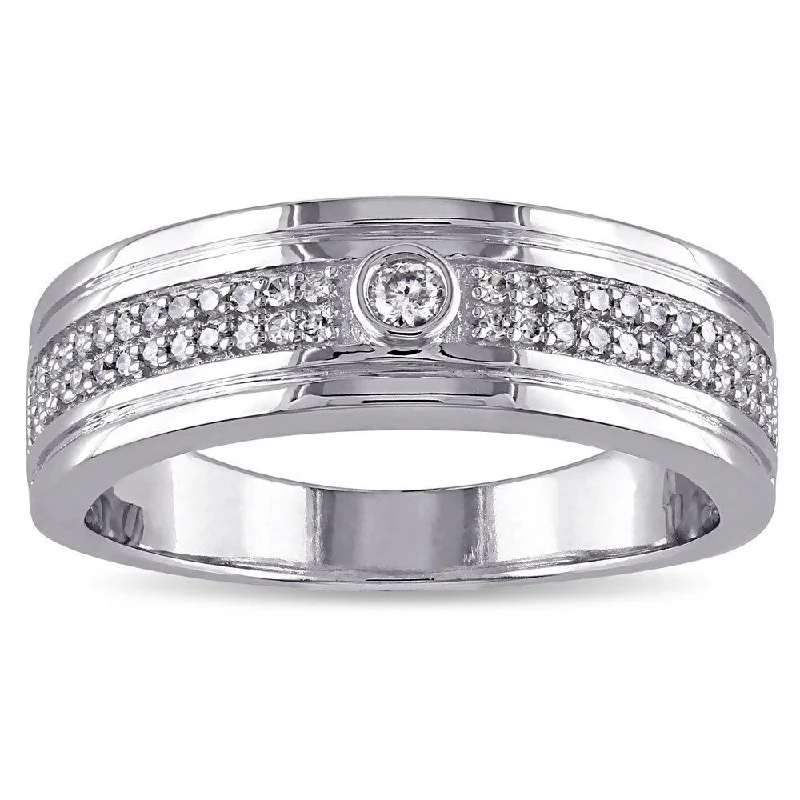 Three - Stone Diamond Rings with Princess - Cut DiamondsMiadora 10k White Gold 1/5ct TDW Diamond Ring