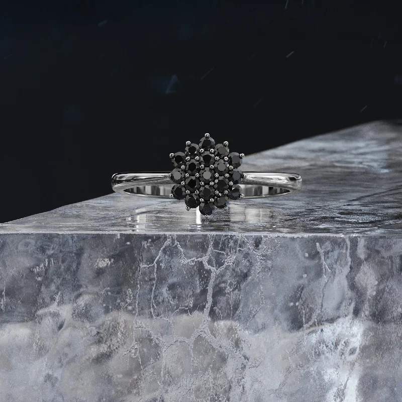 Custom - Designed Diamond Rings to Reflect Your PersonalityDraco Cluster Natural Black Diamond Ring