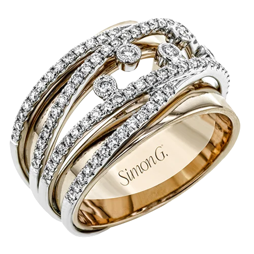 Halo - Style Diamond Rings with Smaller Accent DiamondsRight Hand Ring in 18k Gold with Diamonds