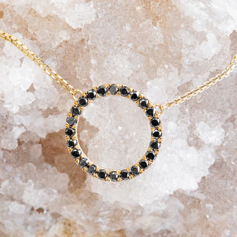 Custom - Designed Diamond Rings to Reflect Your PersonalitySpiral Planetary Natural Black Diamond Alternative Pendant with a Yellow Necklace