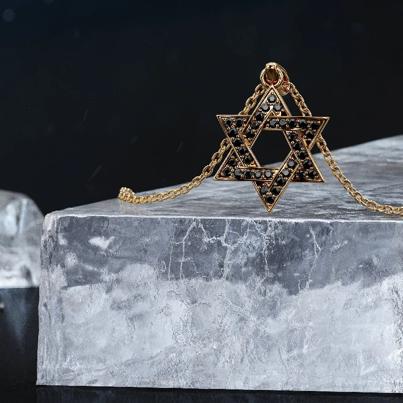 Solitaire Diamond Rings in Platinum SettingsBlack Star Natural Black Diamond Alternative Pendant with a Yellow Necklace