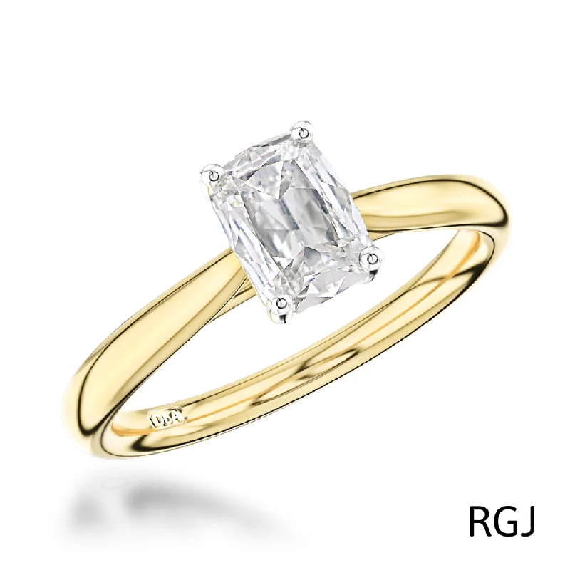 Vintage - Inspired Diamond Rings with Filigree WorkThe Classic 18ct Yellow Gold And Platinum Cushion Cut Diamond Solitaire Engagement Ring