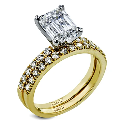 Vintage - Inspired Diamond Rings with Filigree WorkWedding Set in 18k Gold with Diamonds